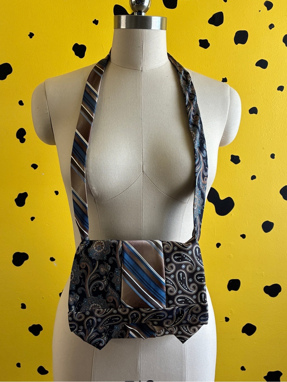 Necktie Purse Upcycled Purple Tie Bag - Patchwork One-of-One Indie Sleeze